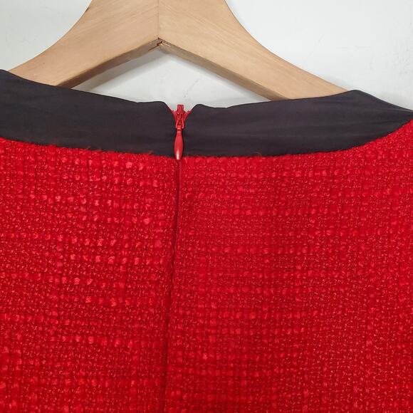 Tuckernuck Pomander Place Coco Tweed Bow Mini Dress Red Black Size Medium NEW - Picture 7 of 11